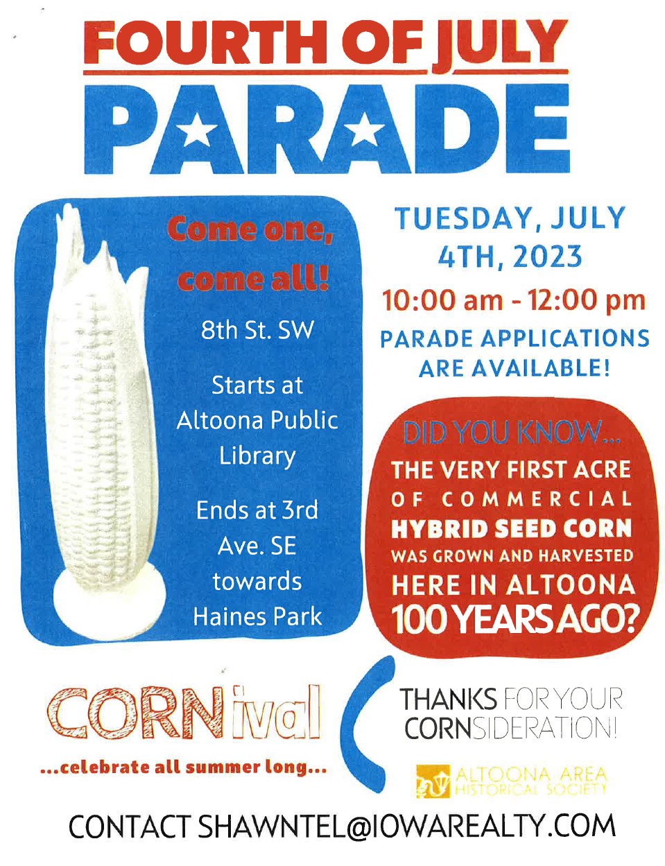 Fourth of July Parade - newsletter